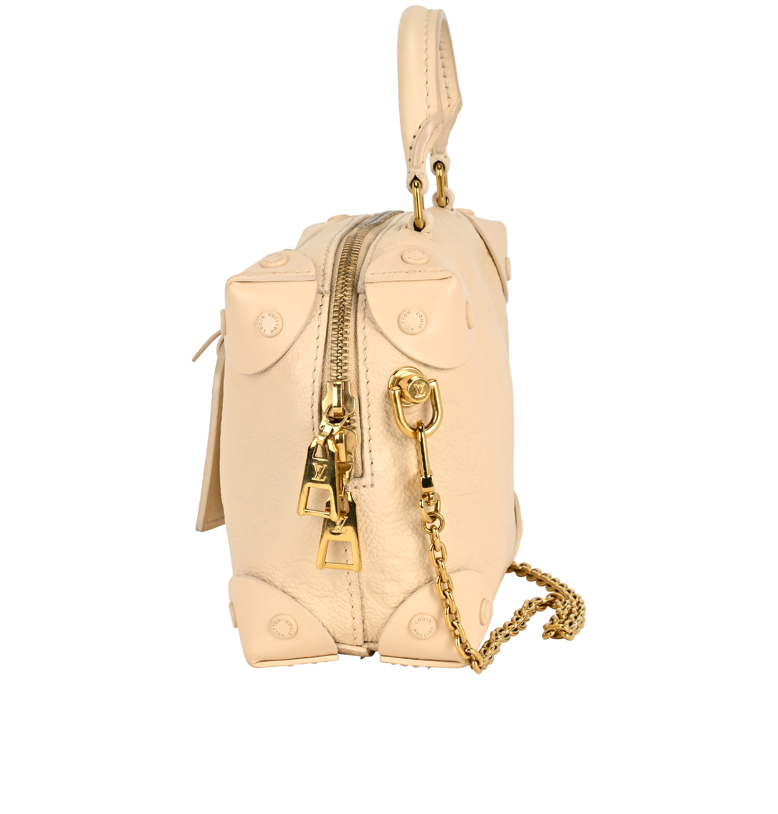 Petite Malle Souple, &pound;1,600, Handbags, Cream, Leather, Bottom view